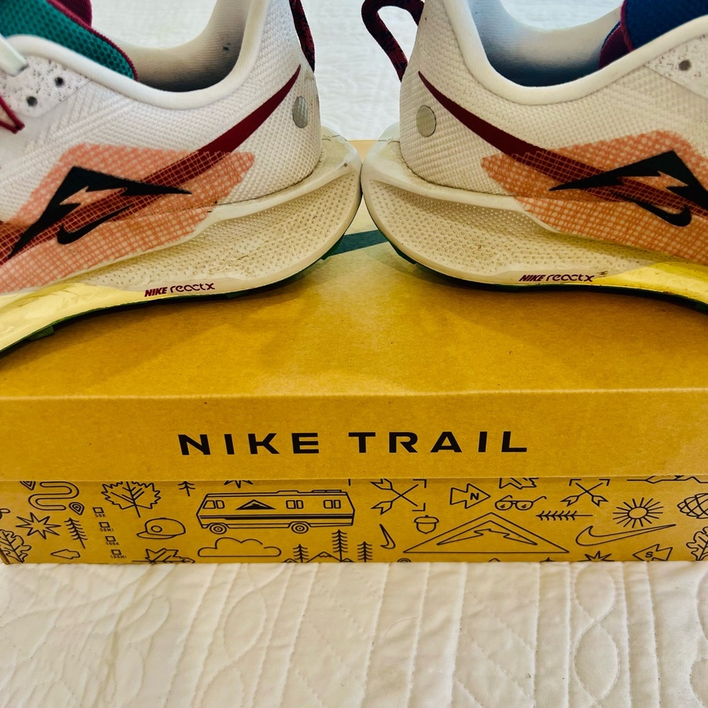 Nike ReactX Pegasus Trail 5 Running Shoes - White with Green & Navy Accents - Picture 5 of 7